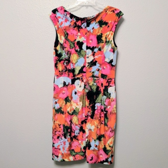 Jones Wear Floral Drape Cap Sleeve Spring Dress - Picture 5 of 7